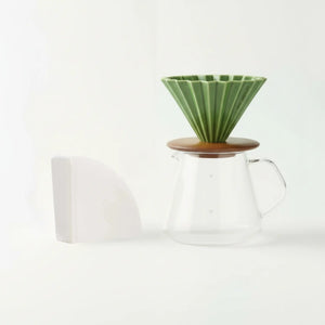 Japán kézi filterkávé készlet - Kerámia Origami dripper Barista & Espresso