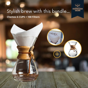 Chemex 6 CSÉSZE + 100 szűrő ESPRESSO GEAR
