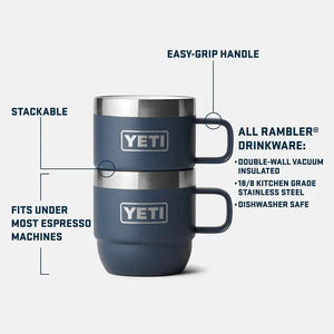 Rambler egymásra rakható pohár 177ml 2db - Fehér YETI