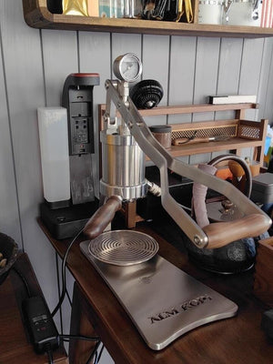 Aleman 2P kézi karos eszpresszógép | Alap és csepegtetőtálca rozsdamentes acélból
