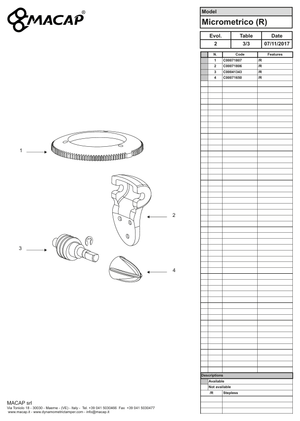 Macap M2 MICROMETER CARTER - Reservdel OEM nummer: C00071806