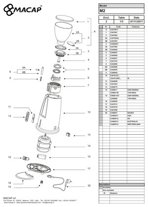 Macap Strömbrytare M2 - Reservdel OEM nummer: C246015